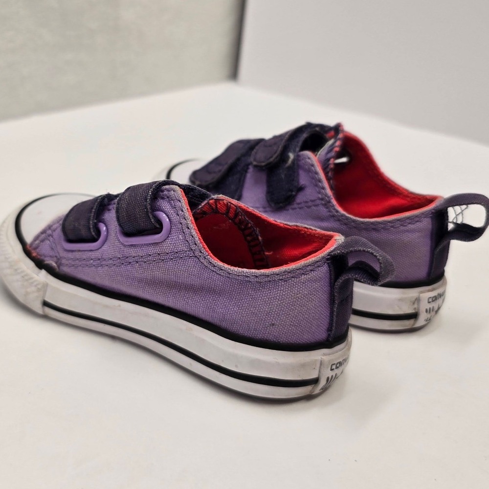 Converse Chuck Taylor All Star Lo Double Strap Purple Infant Sneakers Size 4 - Picture 6 of 8